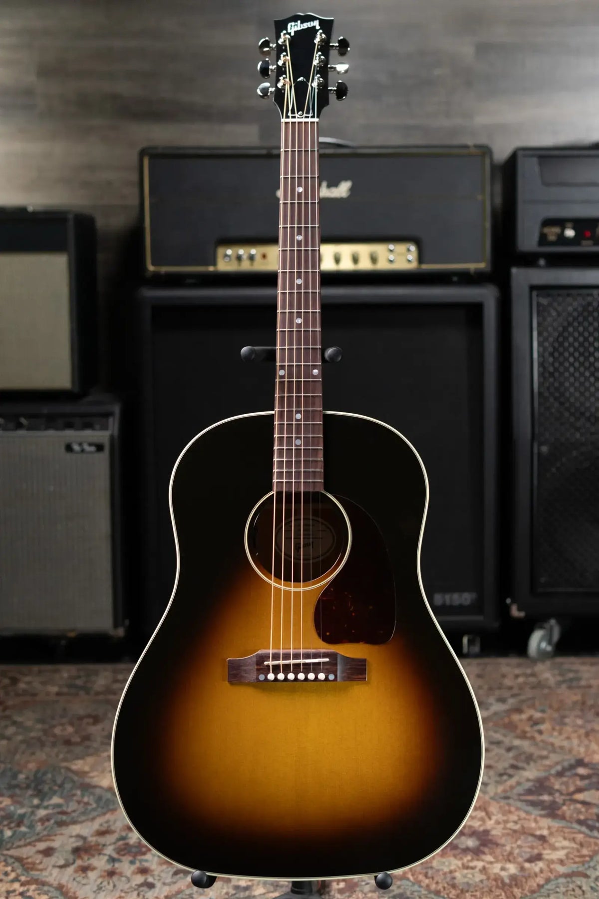 Gibson J-45 Standard Acoustic/Electric Guitar - Vintage Sunburst with Hardshell Case