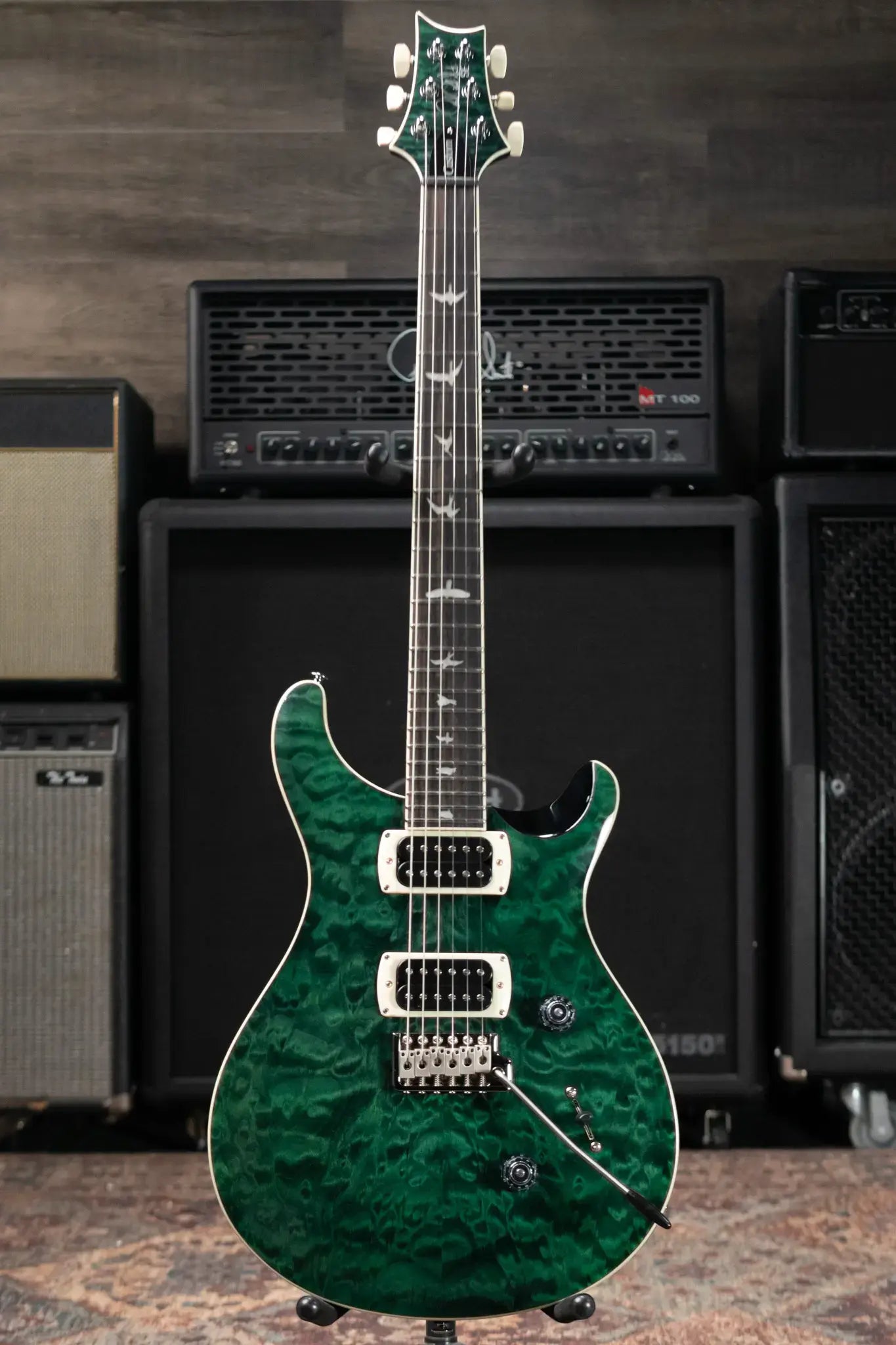 PRS SE Custom 24 Quilt Package Electric Guitar - Teal Black with Gig Bag