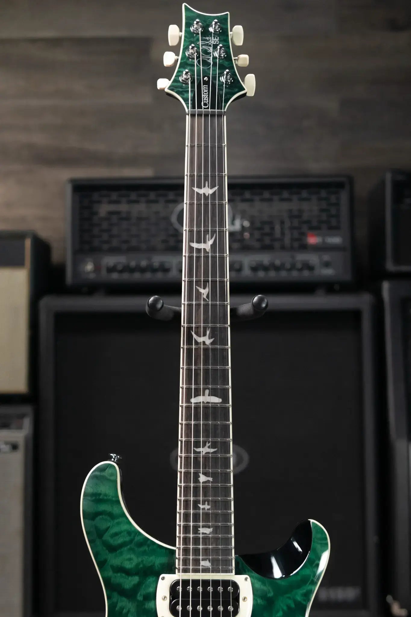 PRS SE Custom 24 Quilt Package Electric Guitar - Teal Black with Gig Bag