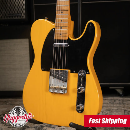 Fender 75th Anniversary Vintera Road Worn 1951 Telecaster Electric Guitar - Butterscotch Blonde with Hardshell Case