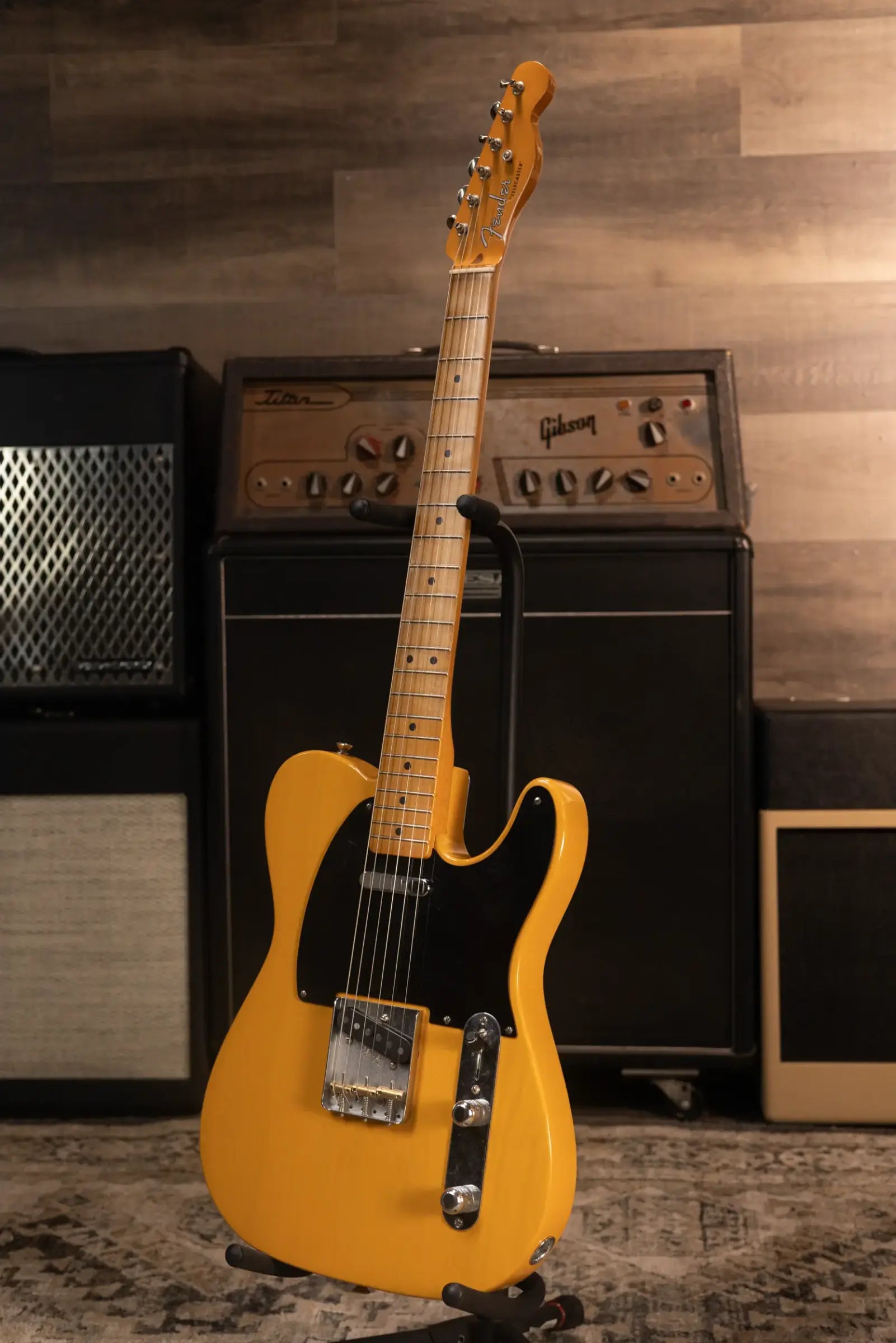 Fender 75th Anniversary Vintera Road Worn 1951 Telecaster Electric Guitar - Butterscotch Blonde with Hardshell Case