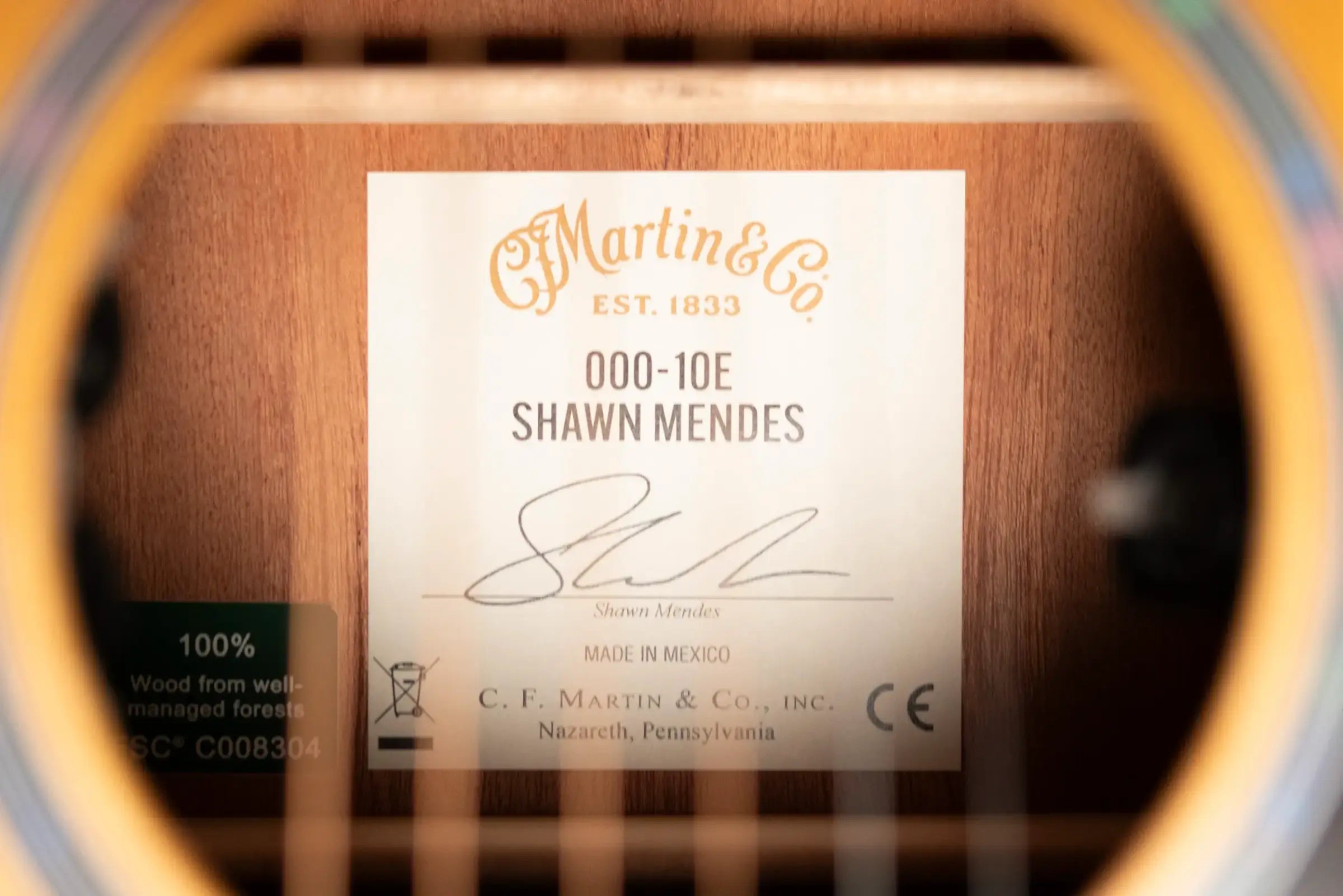 Martin 000-10E Shawn Mendes Signature Acoustic/Electric Guitar with Gig Bag