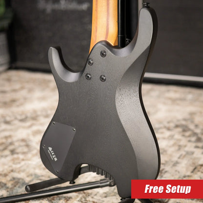 Ibanez QX527B 7-String Headless Electric Guitar - Weathered Black with Gig Bag