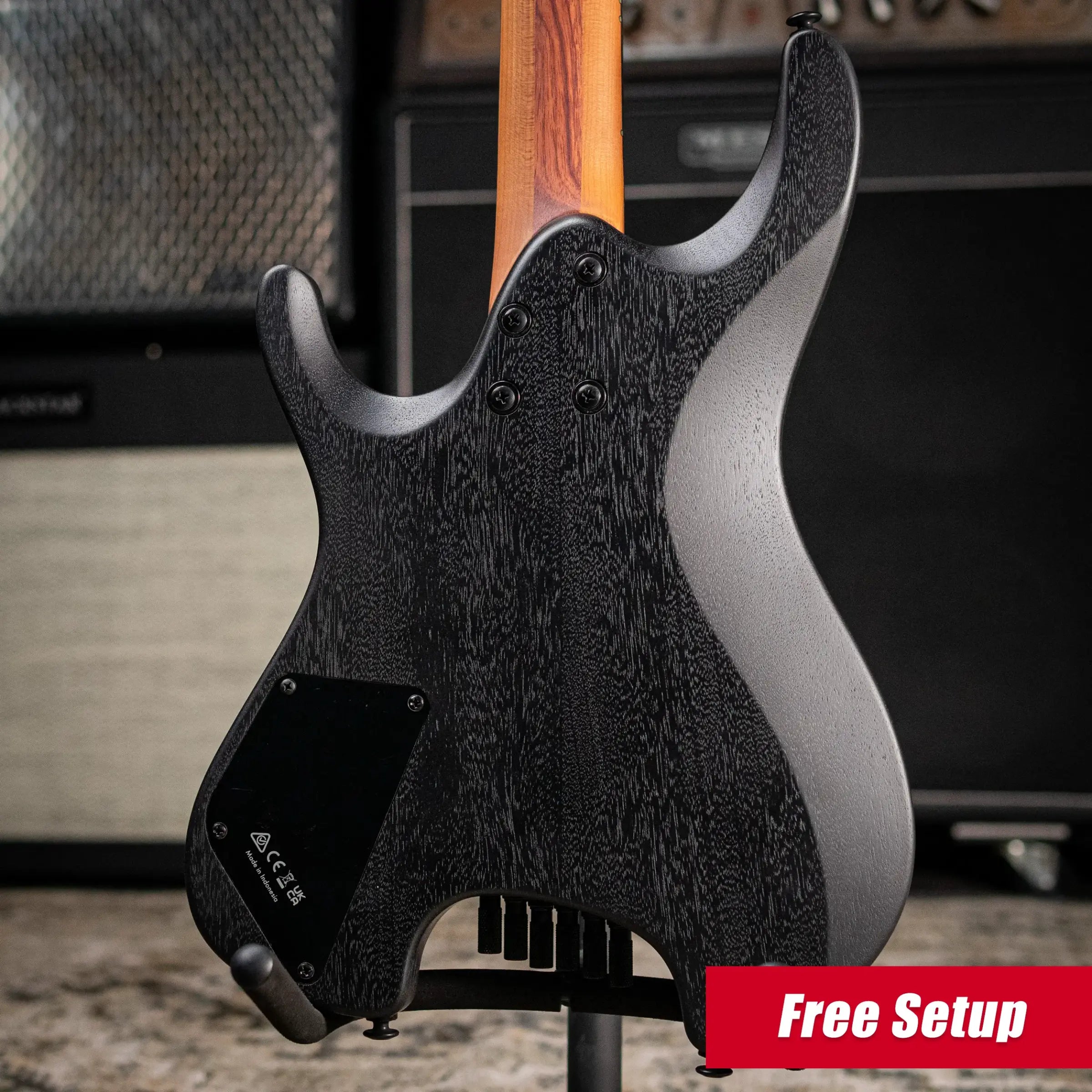Ibanez QX52B Headless Electric Guitar - Weathered Black with Gig Bag