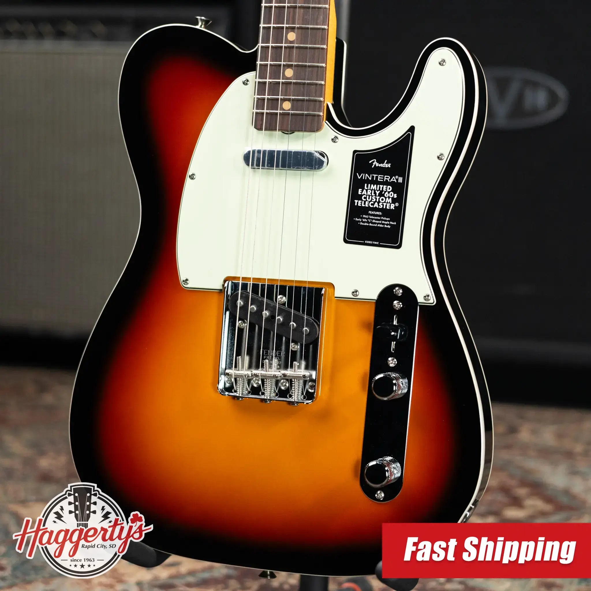 Fender Limited Edition Vintera III Early '60s Custom Telecaster Electric Guitar - 3-Color Sunburst with Gig Bag