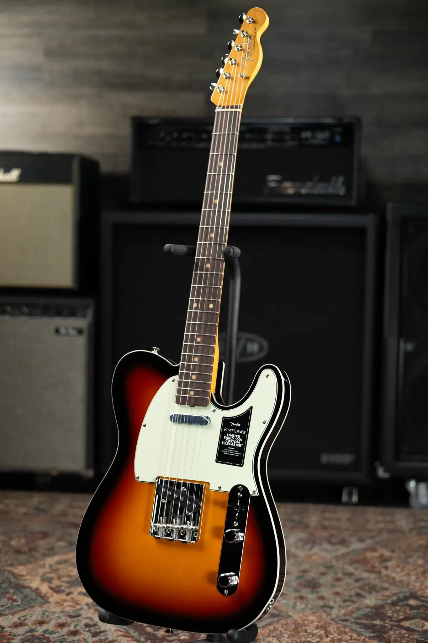 Fender Limited Edition Vintera III Early '60s Custom Telecaster Electric Guitar - 3-Color Sunburst with Gig Bag