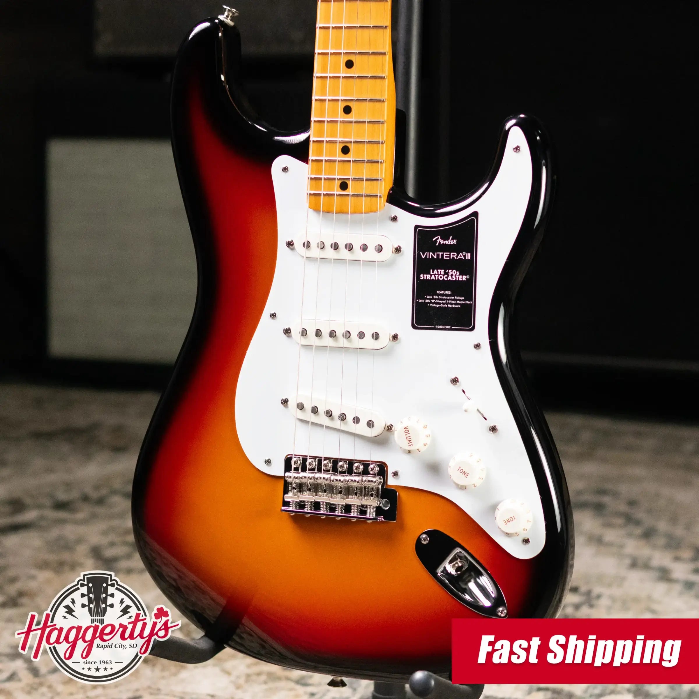 Fender Vintera III Late '50s Stratocaster Electric Guitar - 3-Color Sunburst with Gig Bag