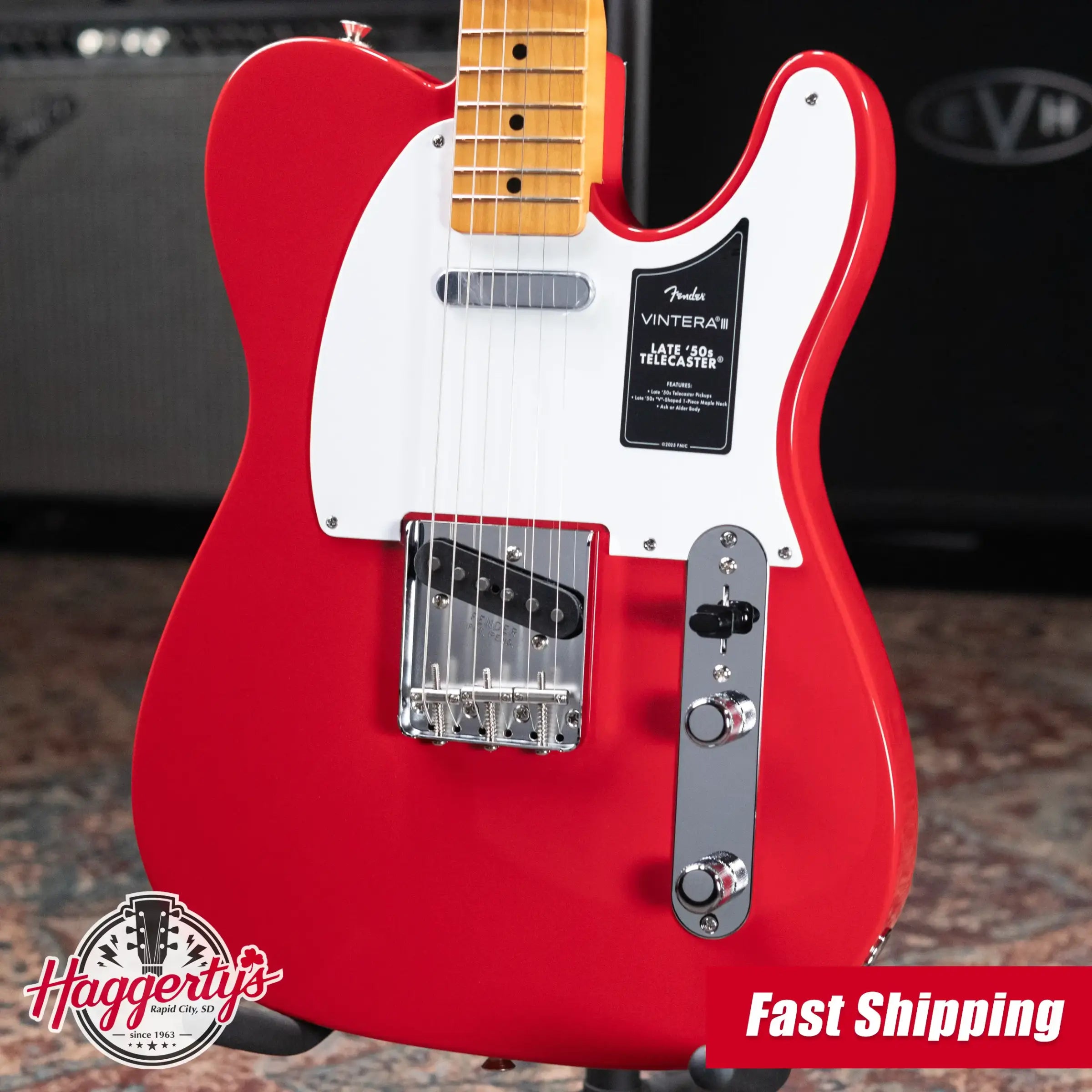 Fender Vintera III Late '50s Telecaster Electric Guitar - Dakota Red with Gig Bag