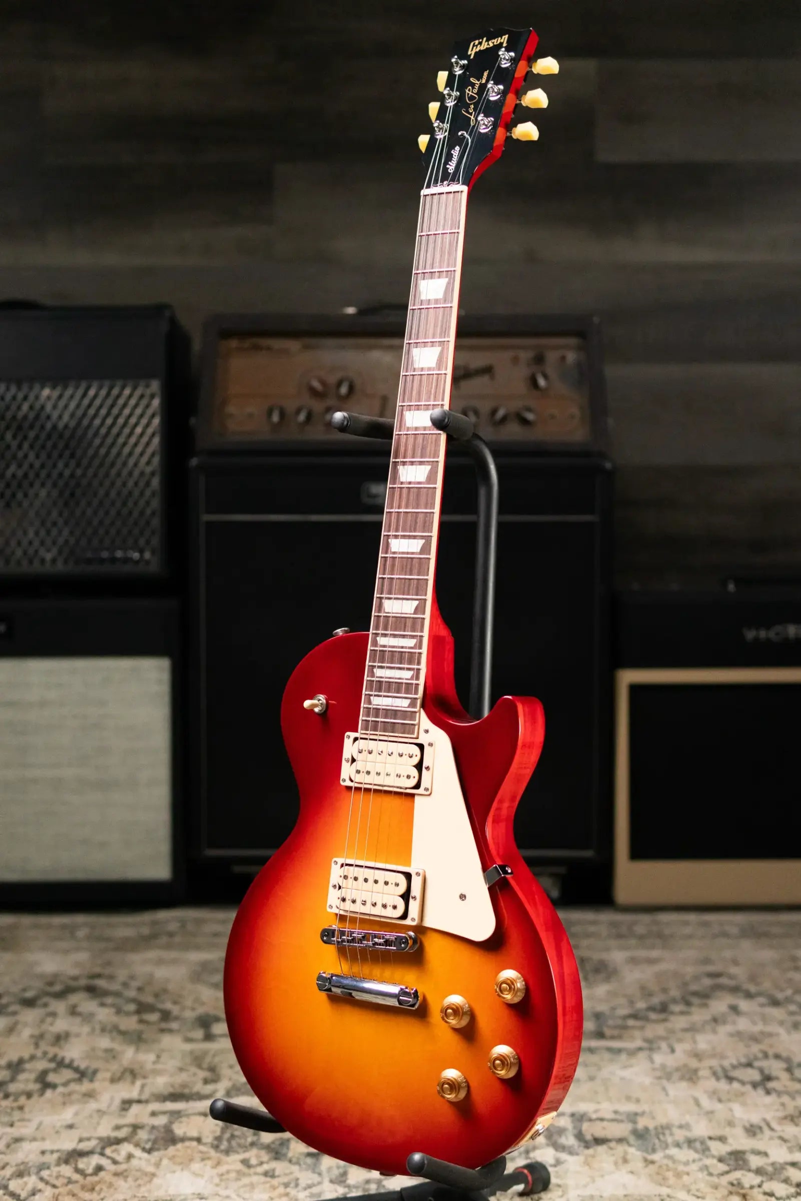 Gibson Les Paul Studio Double Trouble Electric Guitar - Cherry Sunburst with Gig Bag
