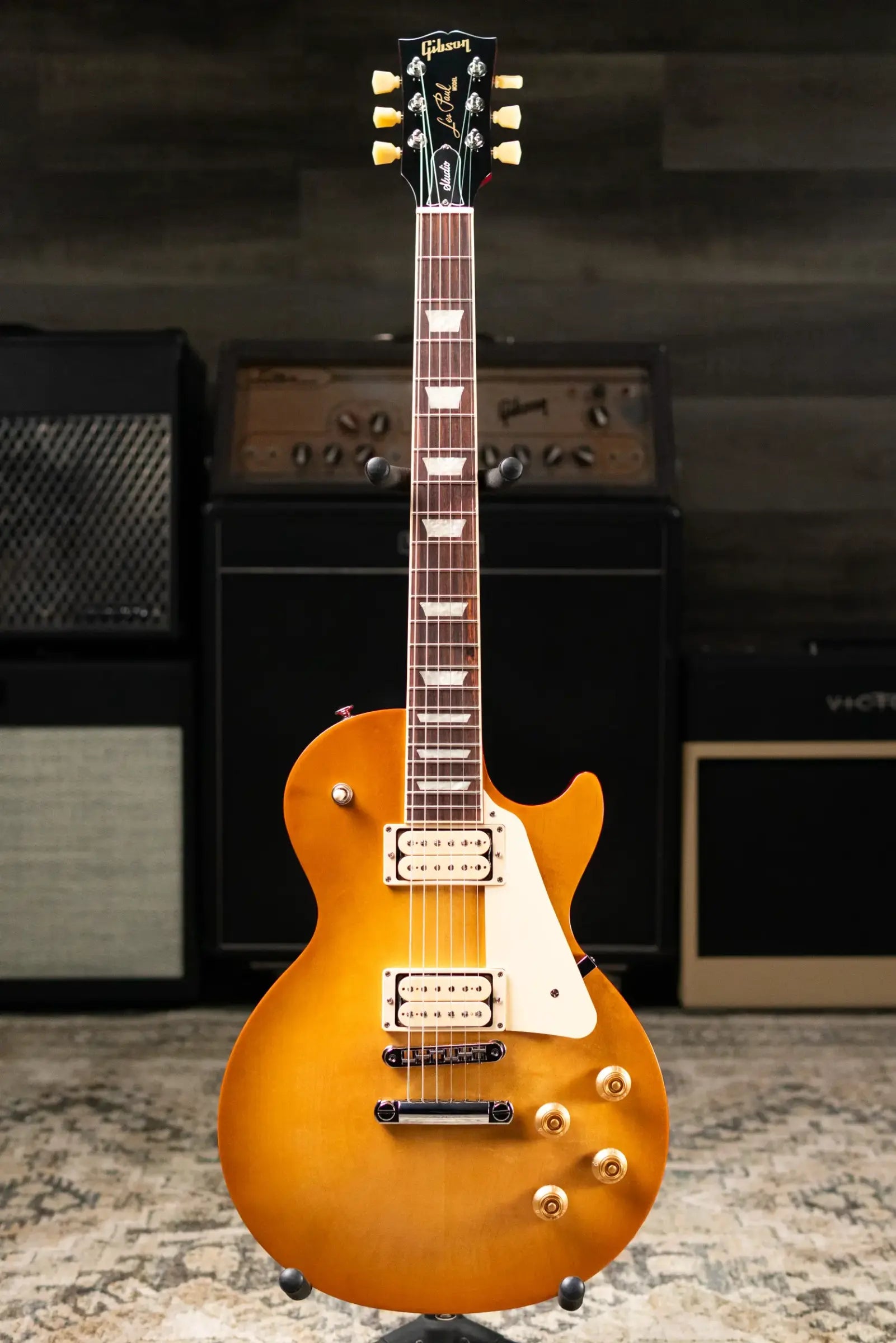 Gibson Les Paul Studio Double Trouble Electric Guitar - Dirty Lemon Burst/Cherry Back with Gig Bag