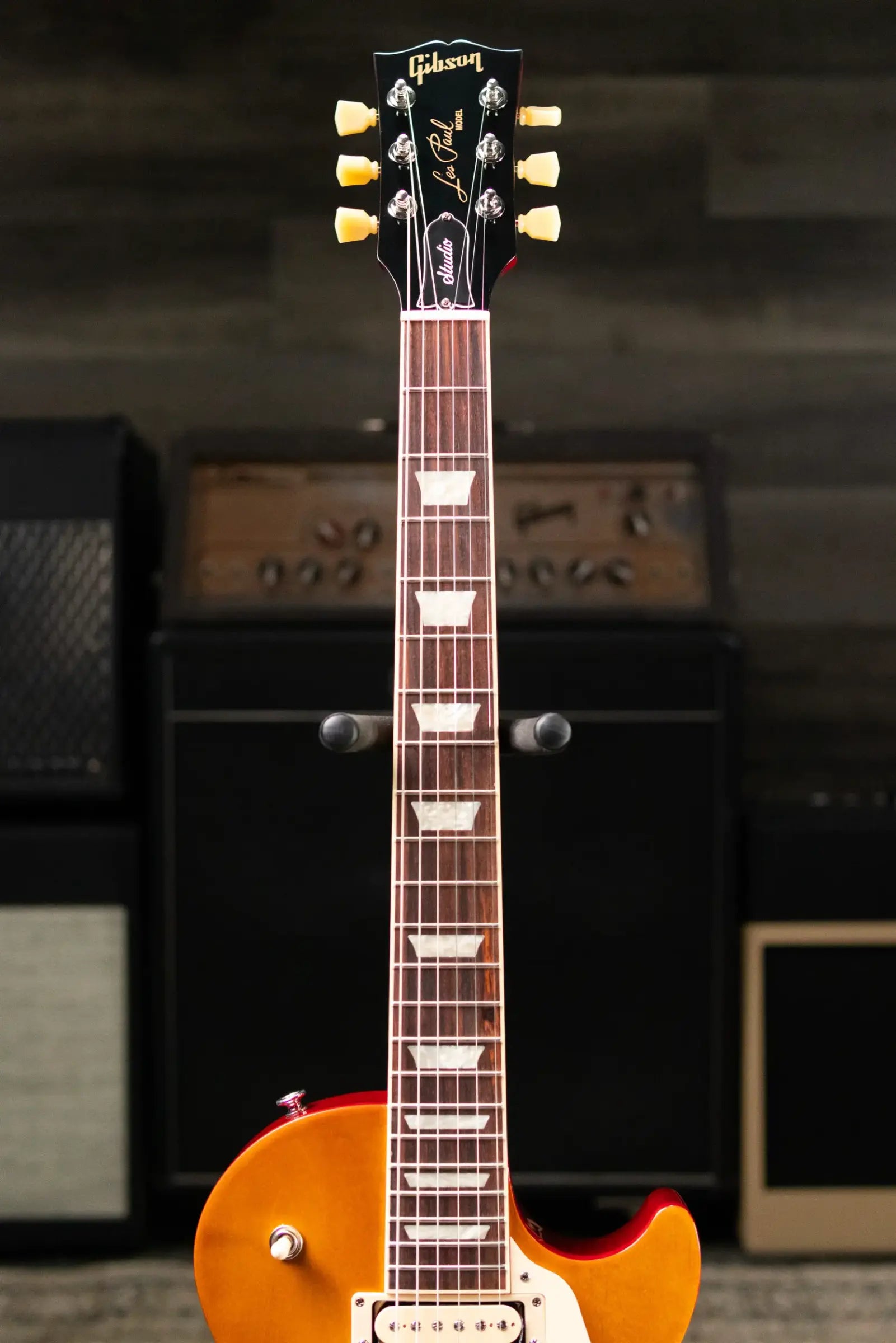 Gibson Les Paul Studio Double Trouble Electric Guitar - Dirty Lemon Burst/Cherry Back with Gig Bag