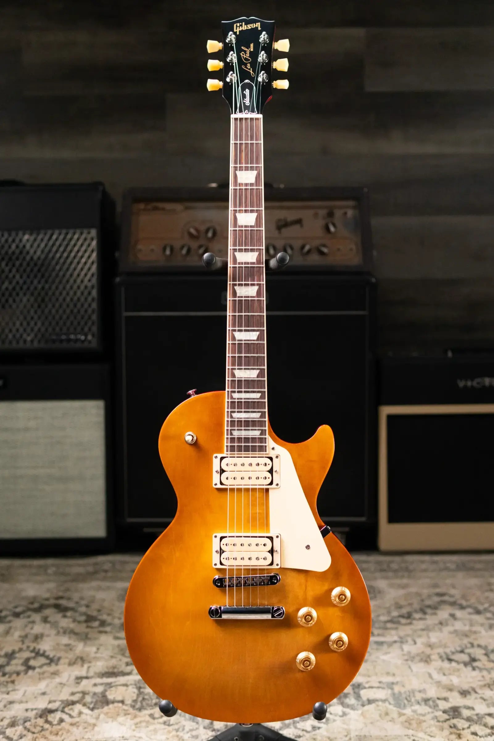 Gibson Les Paul Studio Double Trouble Electric Guitar - Dirty Lemon Burst/Cherry Back with Gig Bag