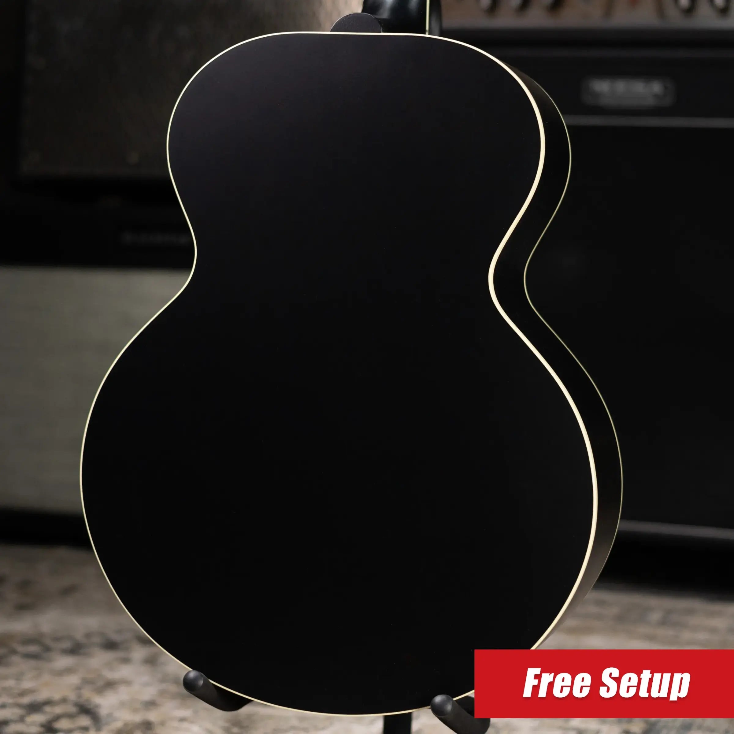 Gibson Century Collection J-185 12-Fret Acoustic Guitar - Ebony with Hardshell Case