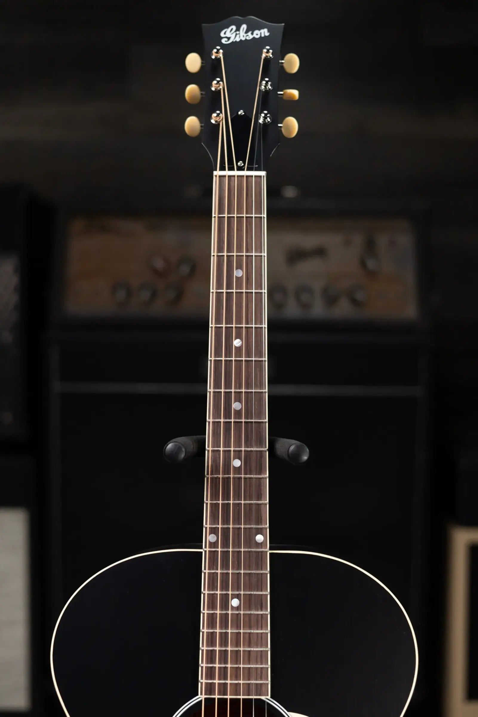 Gibson Century Collection J-185 12-Fret Acoustic Guitar - Ebony with Hardshell Case