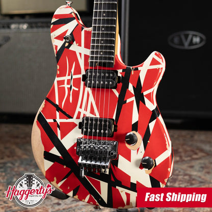 EVH Limited Edition Wolfgang Special Striped Series Electric Guitar - Aged Red, Black & White with Gig Bag