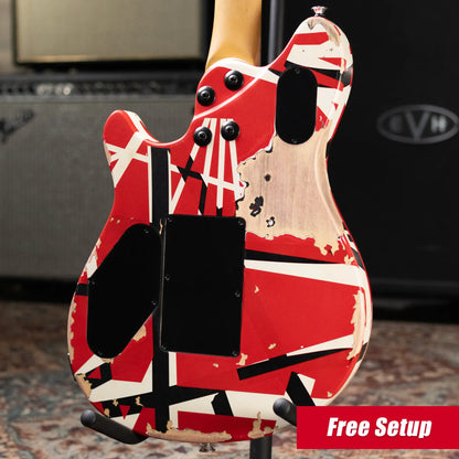 EVH Limited Edition Wolfgang Special Striped Series Electric Guitar - Aged Red, Black & White with Gig Bag