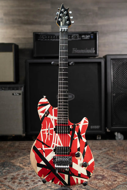 EVH Limited Edition Wolfgang Special Striped Series Electric Guitar - Aged Red, Black & White with Gig Bag