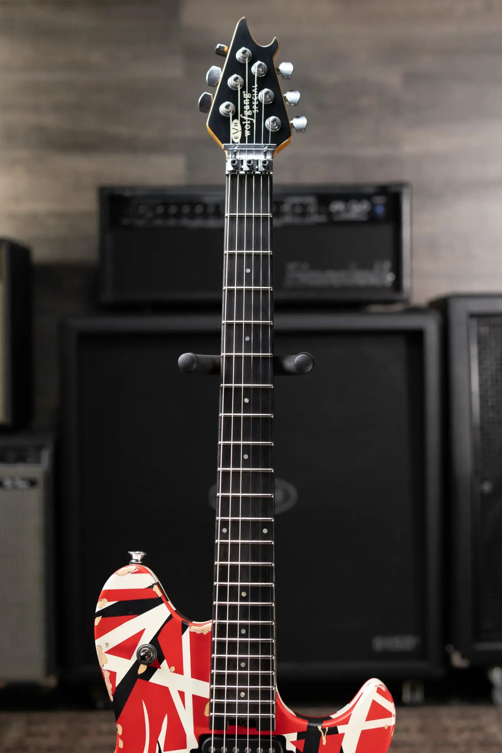 EVH Limited Edition Wolfgang Special Striped Series Electric Guitar - Aged Red, Black & White with Gig Bag