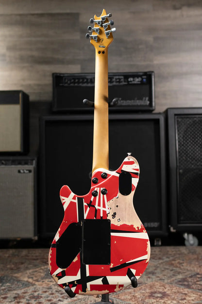 EVH Limited Edition Wolfgang Special Striped Series Electric Guitar - Aged Red, Black & White with Gig Bag