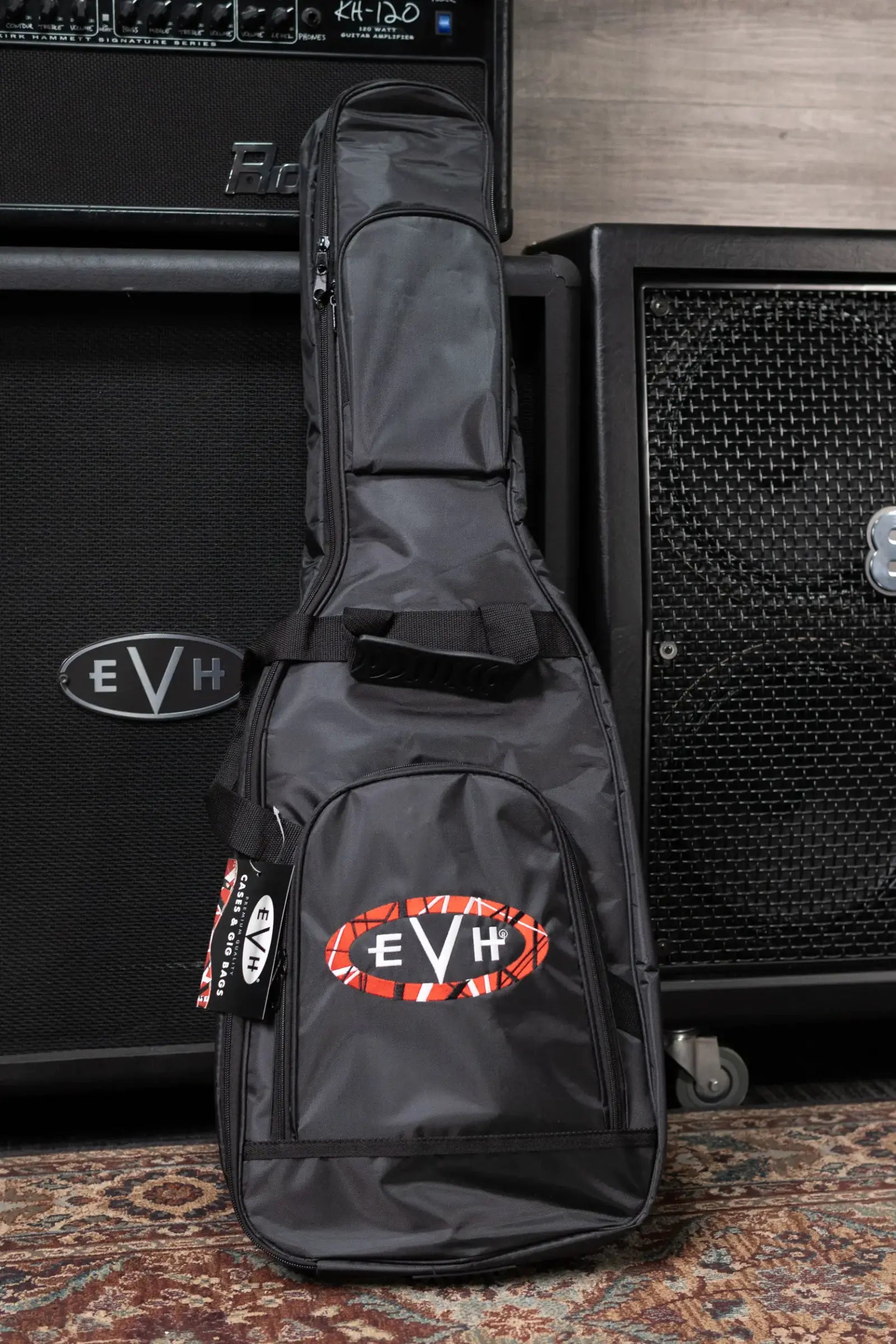 EVH Limited Edition Wolfgang Special Striped Series Electric Guitar - Aged Red, Black & White with Gig Bag