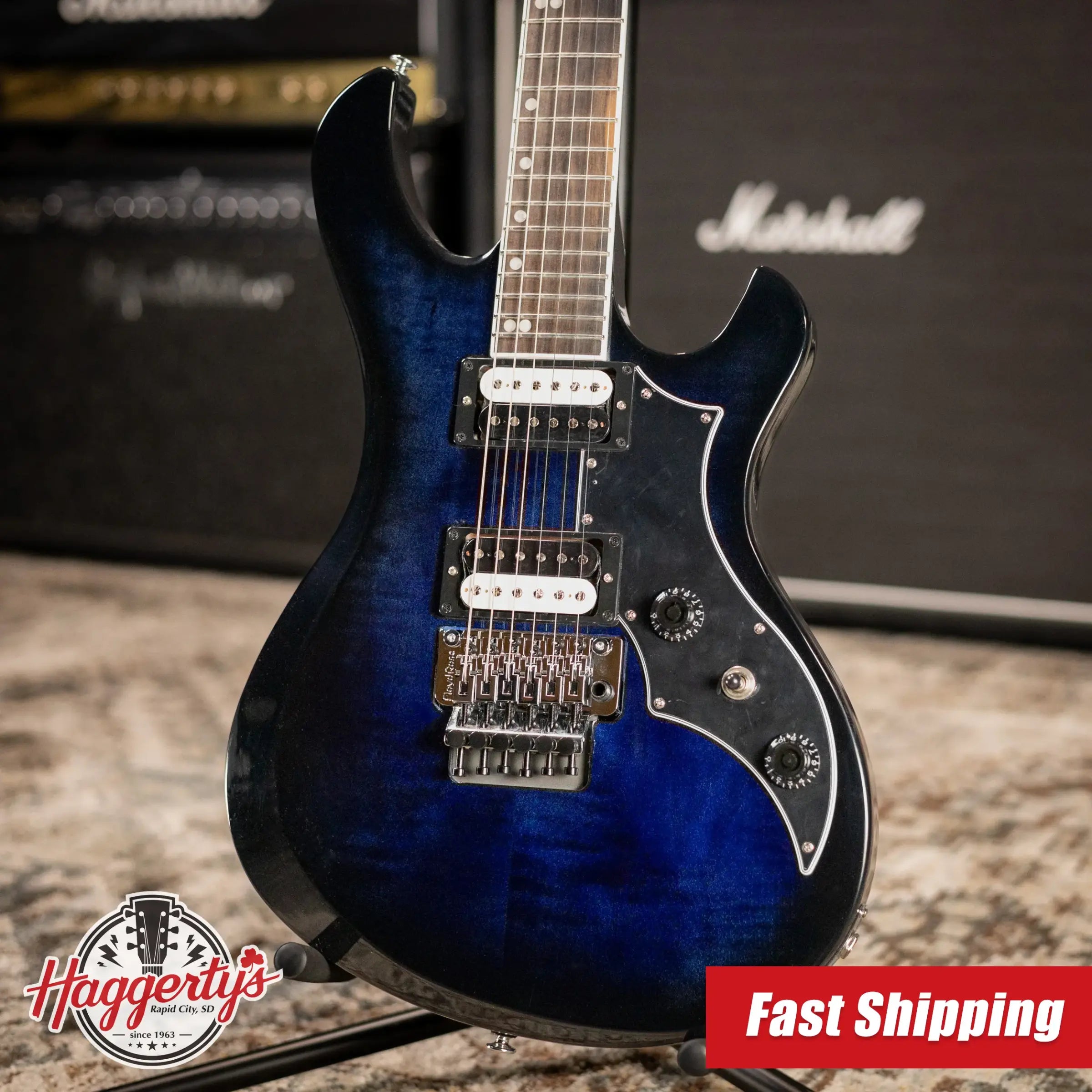 Gibson Victory Floyd Rose Electric Guitar - Deep Ocean Burst with Hardshell Case