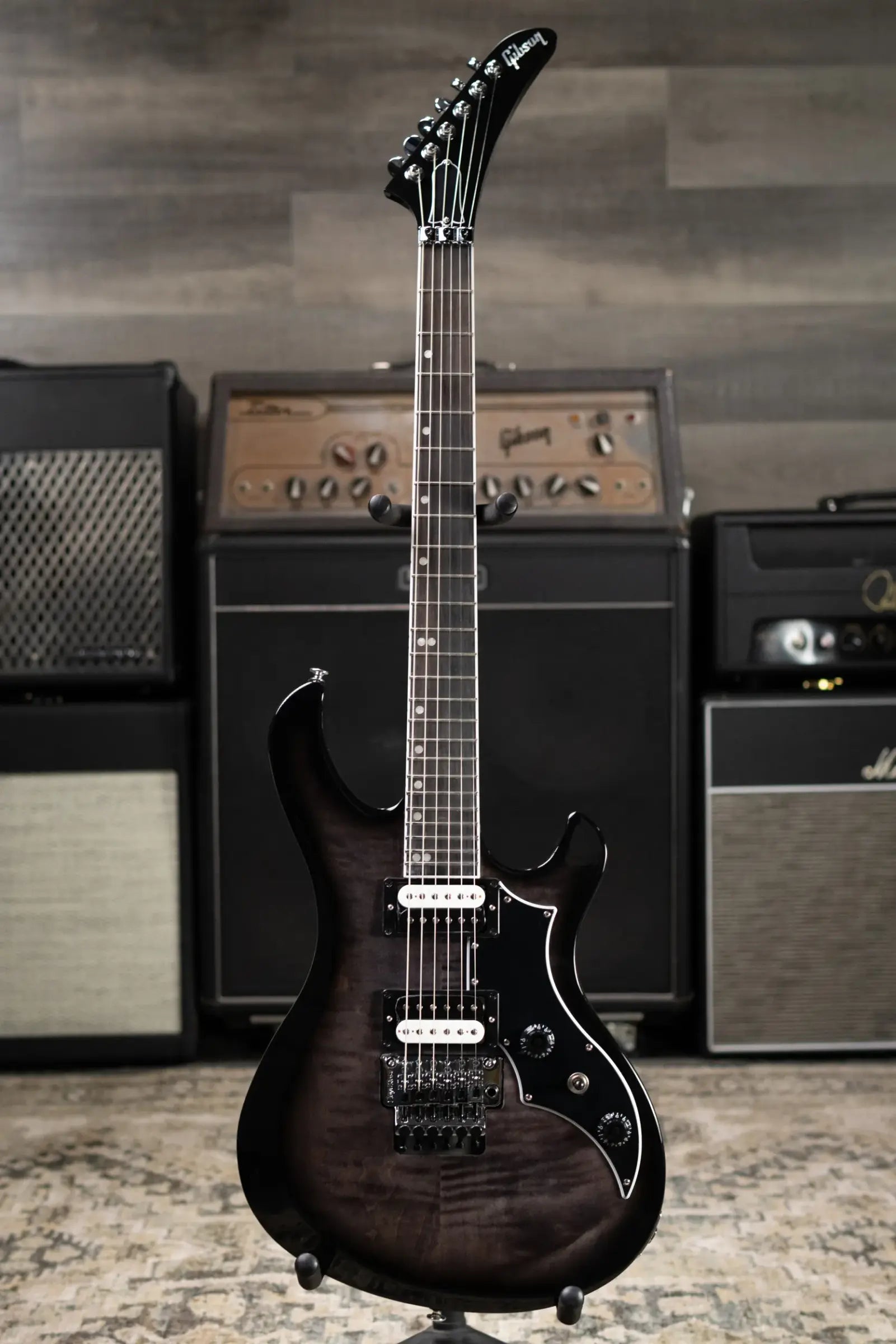 Gibson Victory Floyd Rose Electric Guitar - Translucent Ebony Burst with Hardshell Case