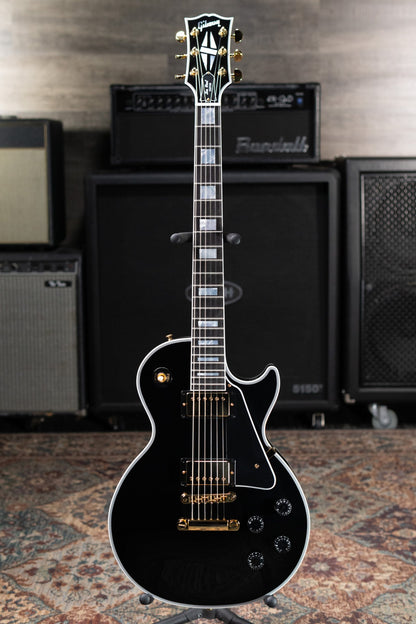 Gibson Custom Shop Les Paul Custom 25-1/2" Scale Electric Guitar - Ebony with Hardshell Case