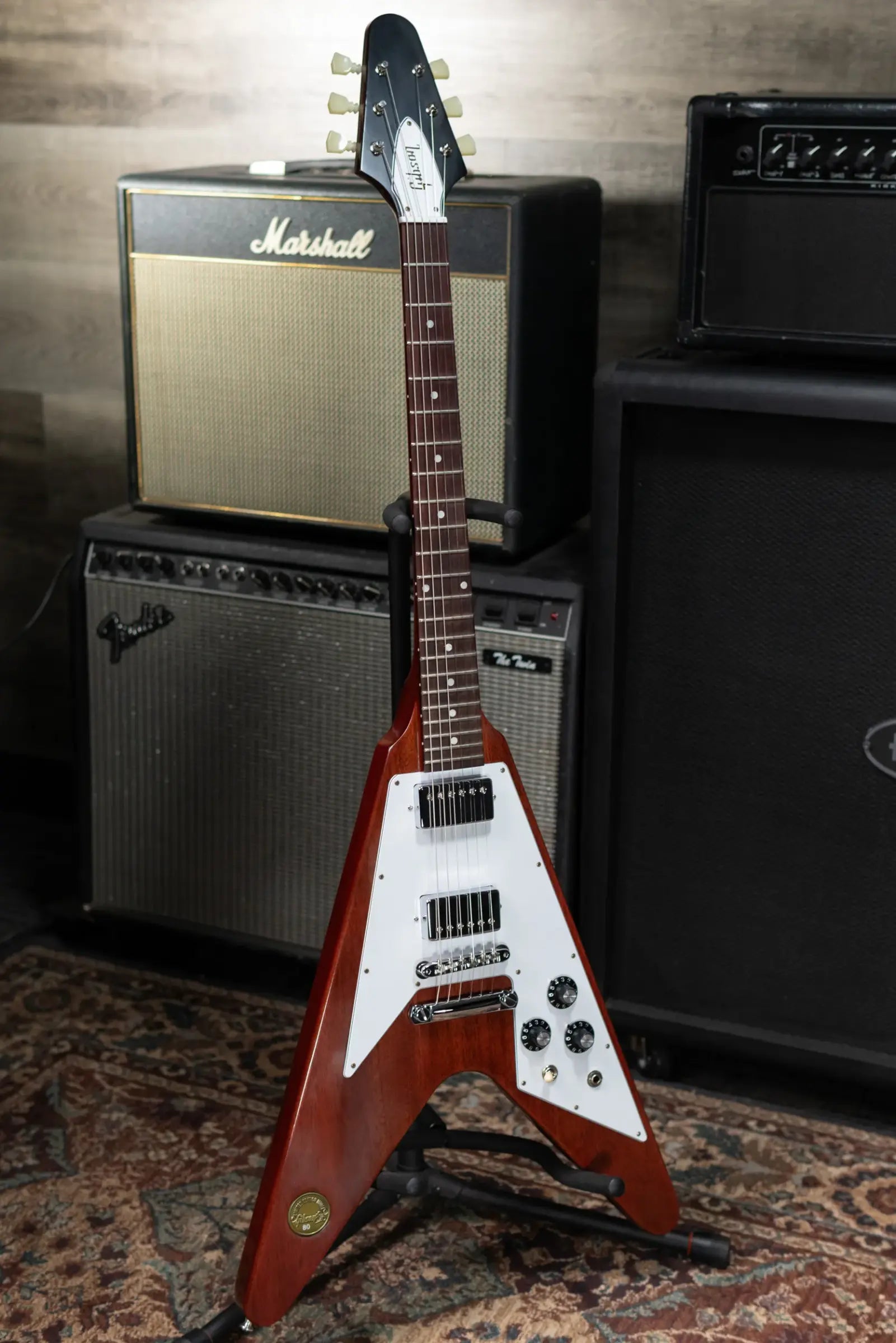 Gibson Custom Shop 1971 Flying V Medallion Reissue Electric Guitar - Medallion Cherry with Hardshell Case