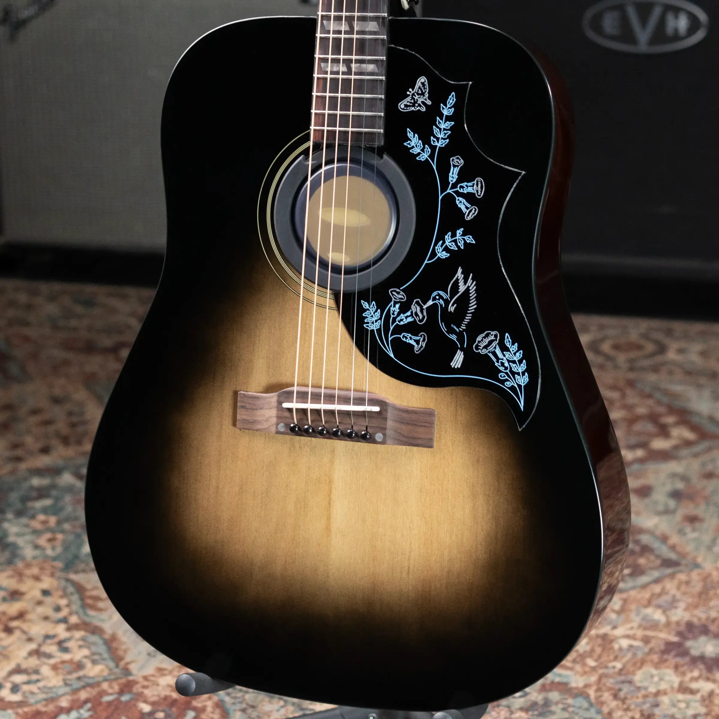 Epiphone Eric Church Signature Hummingbird Dark Studio Acoustic/Electric Guitar - Cobra Burst with Hardshell Case