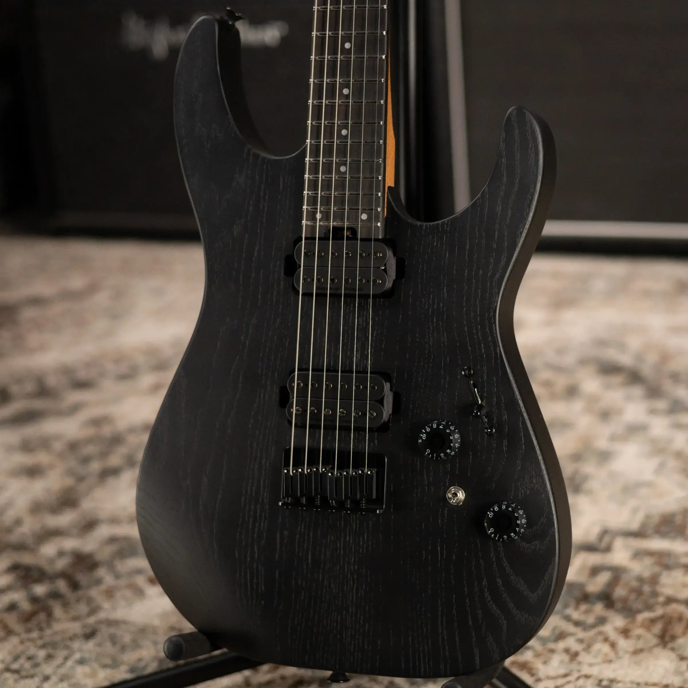 Charvel Pro-Mod Plus Dinky DK24 HH HT EB Ash Electric Guitar - Black Ash with Gig Bag