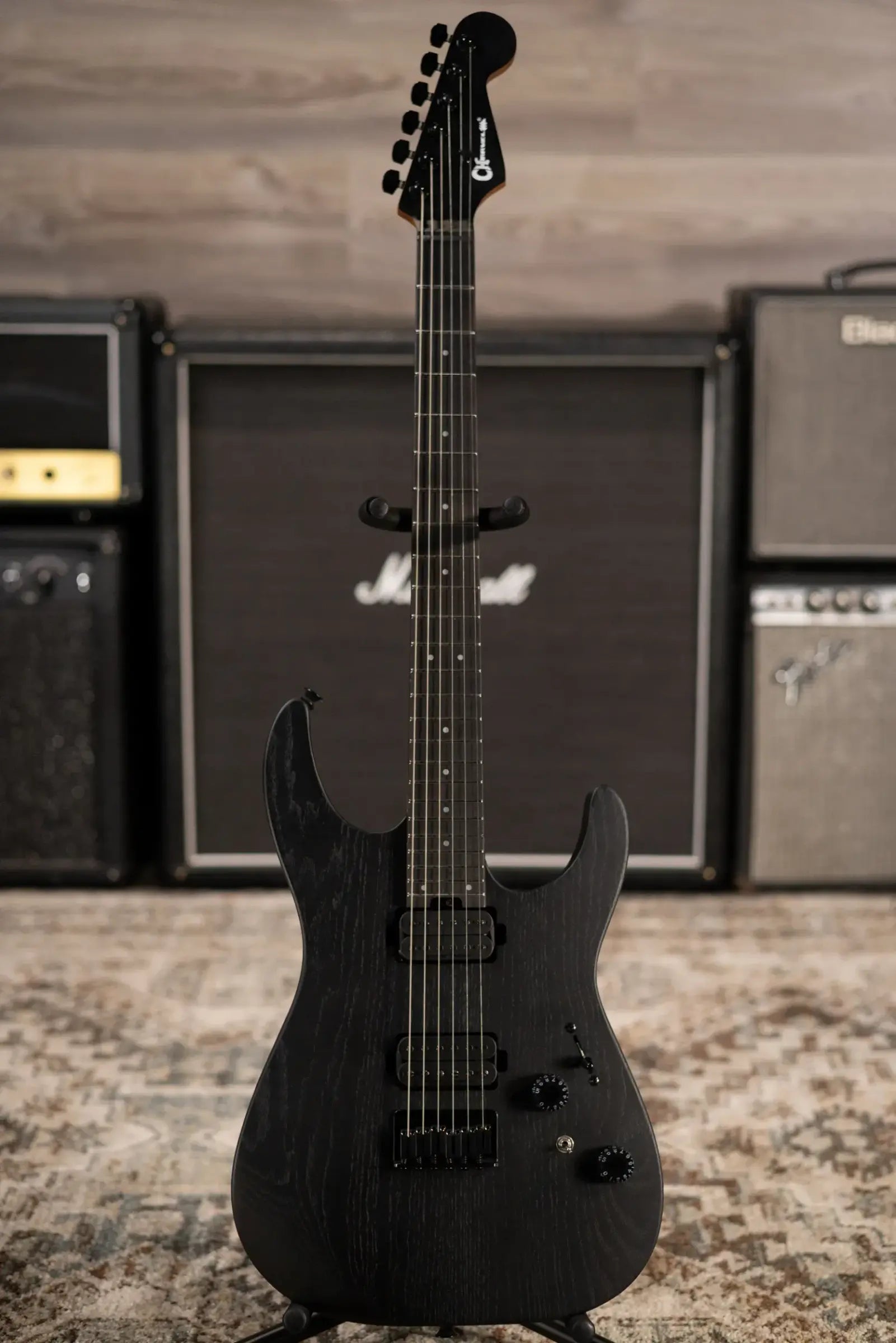Charvel Pro-Mod Plus Dinky DK24 HH HT EB Ash Electric Guitar - Black Ash with Gig Bag