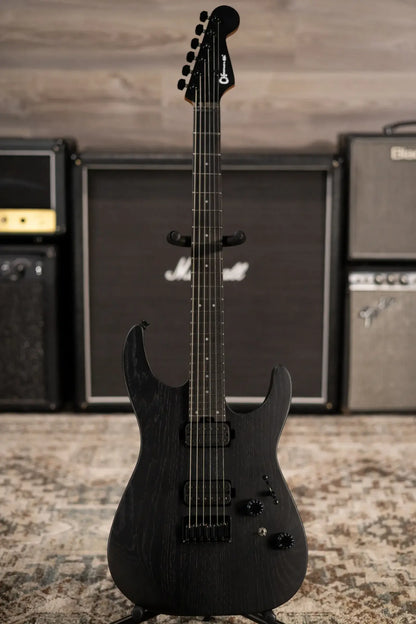 Charvel Pro-Mod Plus Dinky DK24 HH HT EB Ash Electric Guitar - Black Ash with Gig Bag