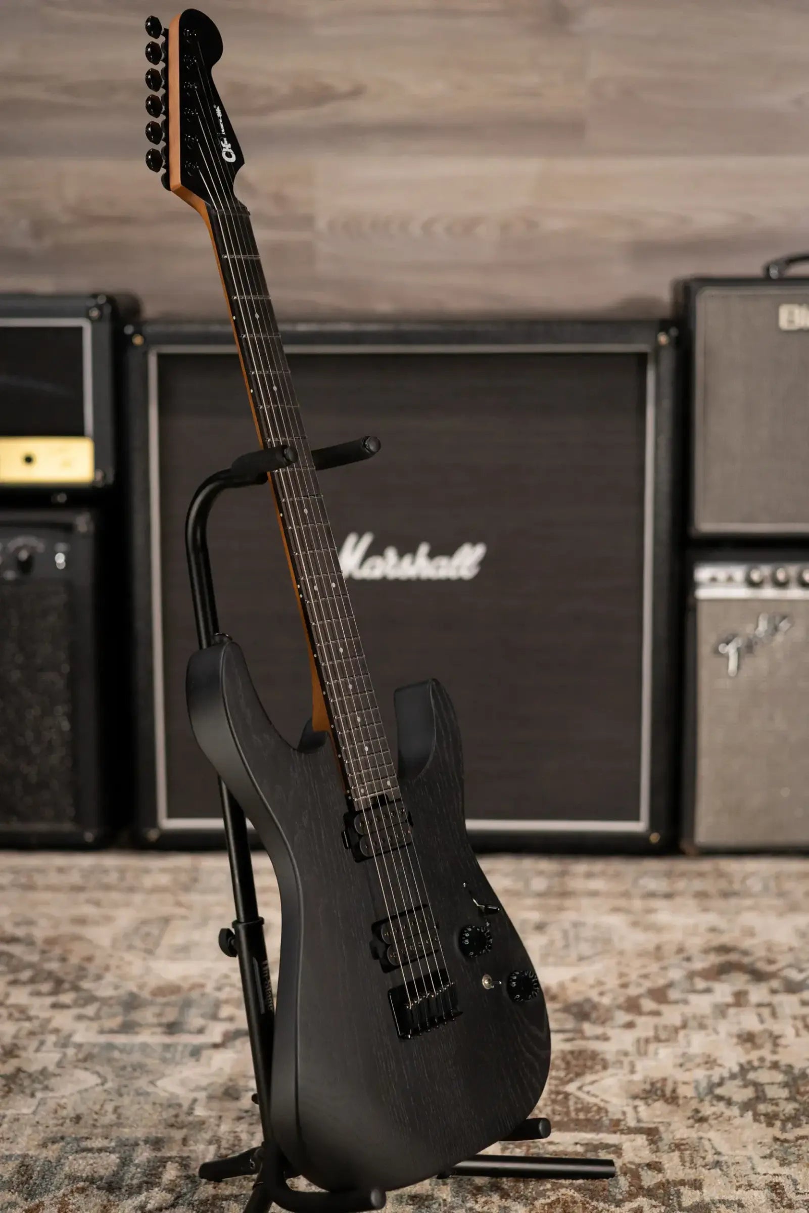 Charvel Pro-Mod Plus Dinky DK24 HH HT EB Ash Electric Guitar - Black Ash with Gig Bag