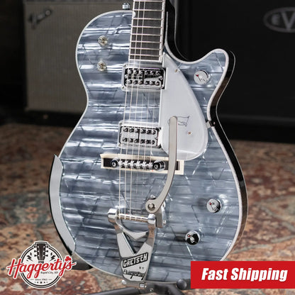 Gretsch G6134T Limited Edition Penguin with String-Thru Bigsby Electric Guitar - Light Blue Pearl with Hardshell Case