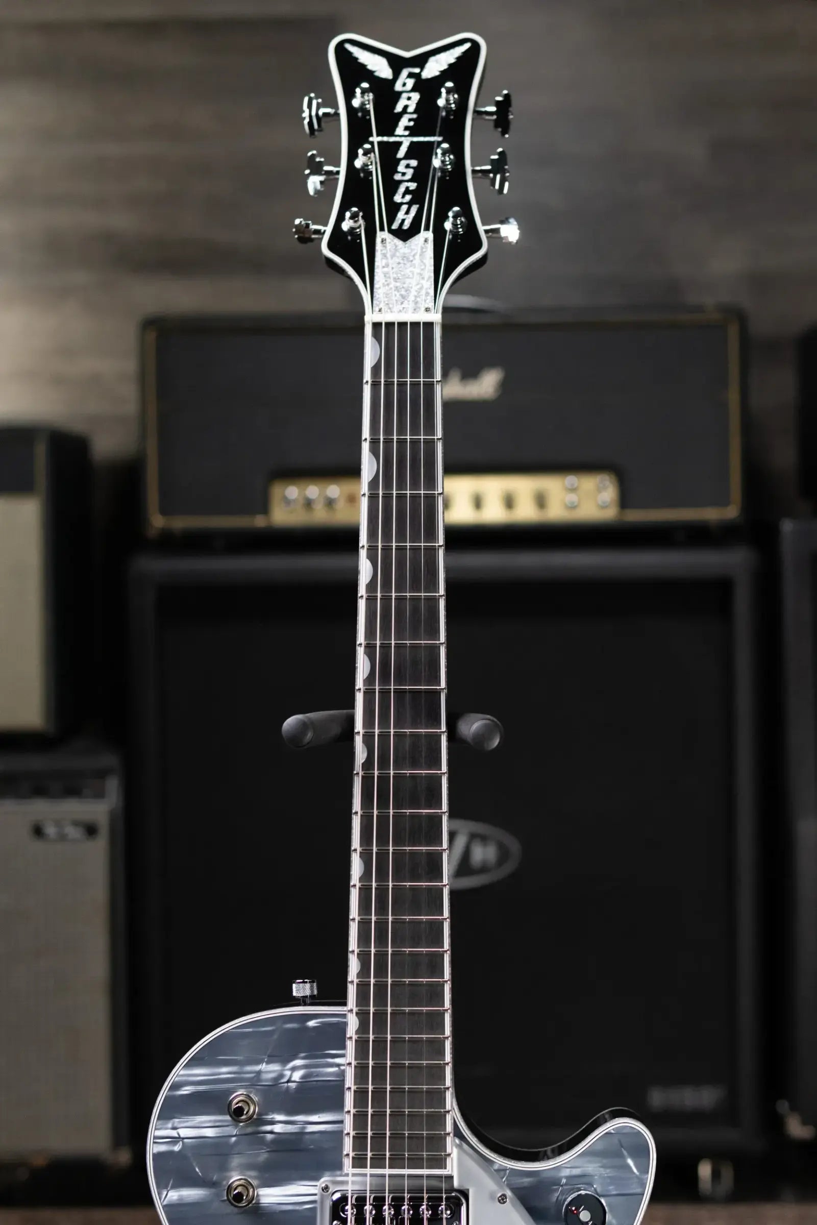 Gretsch G6134T Limited Edition Penguin with String-Thru Bigsby Electric Guitar - Light Blue Pearl with Hardshell Case