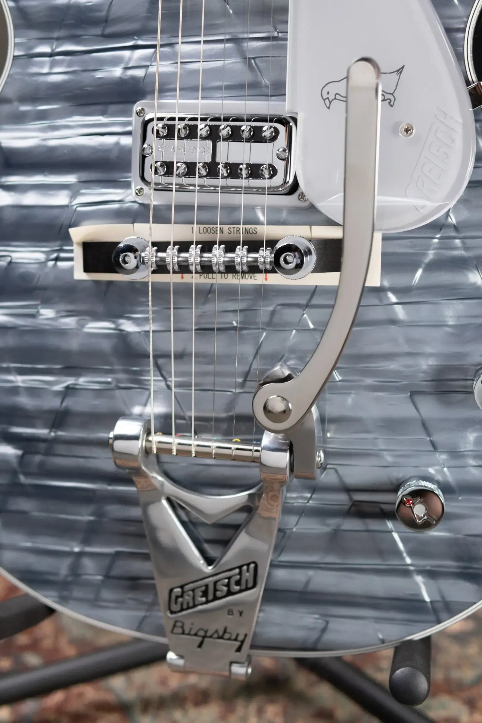 Gretsch G6134T Limited Edition Penguin with String-Thru Bigsby Electric Guitar - Light Blue Pearl with Hardshell Case