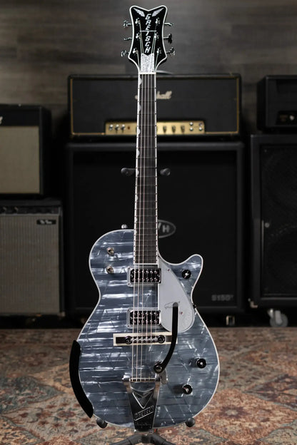 Gretsch G6134T Limited Edition Penguin with String-Thru Bigsby Electric Guitar - Light Blue Pearl with Hardshell Case