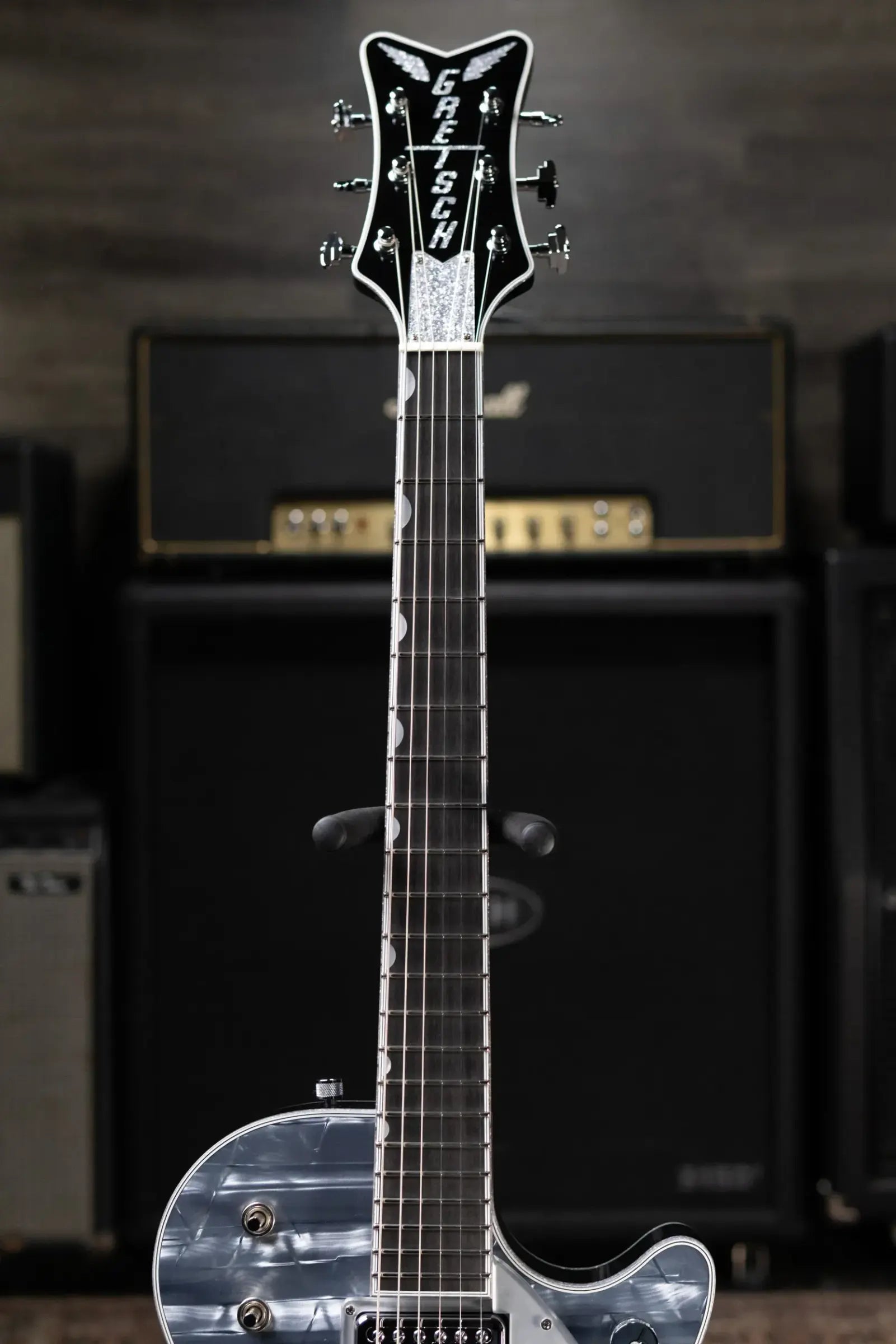 Gretsch G6134T Limited Edition Penguin with String-Thru Bigsby Electric Guitar - Light Blue Pearl with Hardshell Case