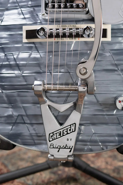 Gretsch G6134T Limited Edition Penguin with String-Thru Bigsby Electric Guitar - Light Blue Pearl with Hardshell Case