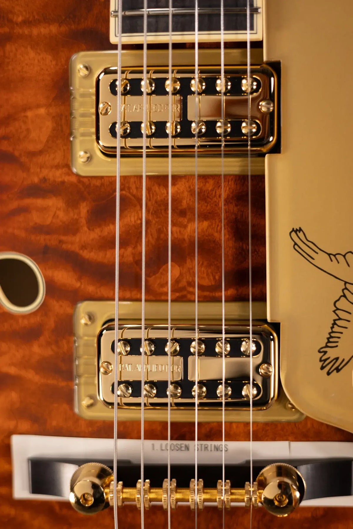 Gretsch G6136TGQM-59 Limited Edition Quilt Classic Falcon with Bigsby Hollow Body Electric Guitar - Forge Glow with Hardshell Case