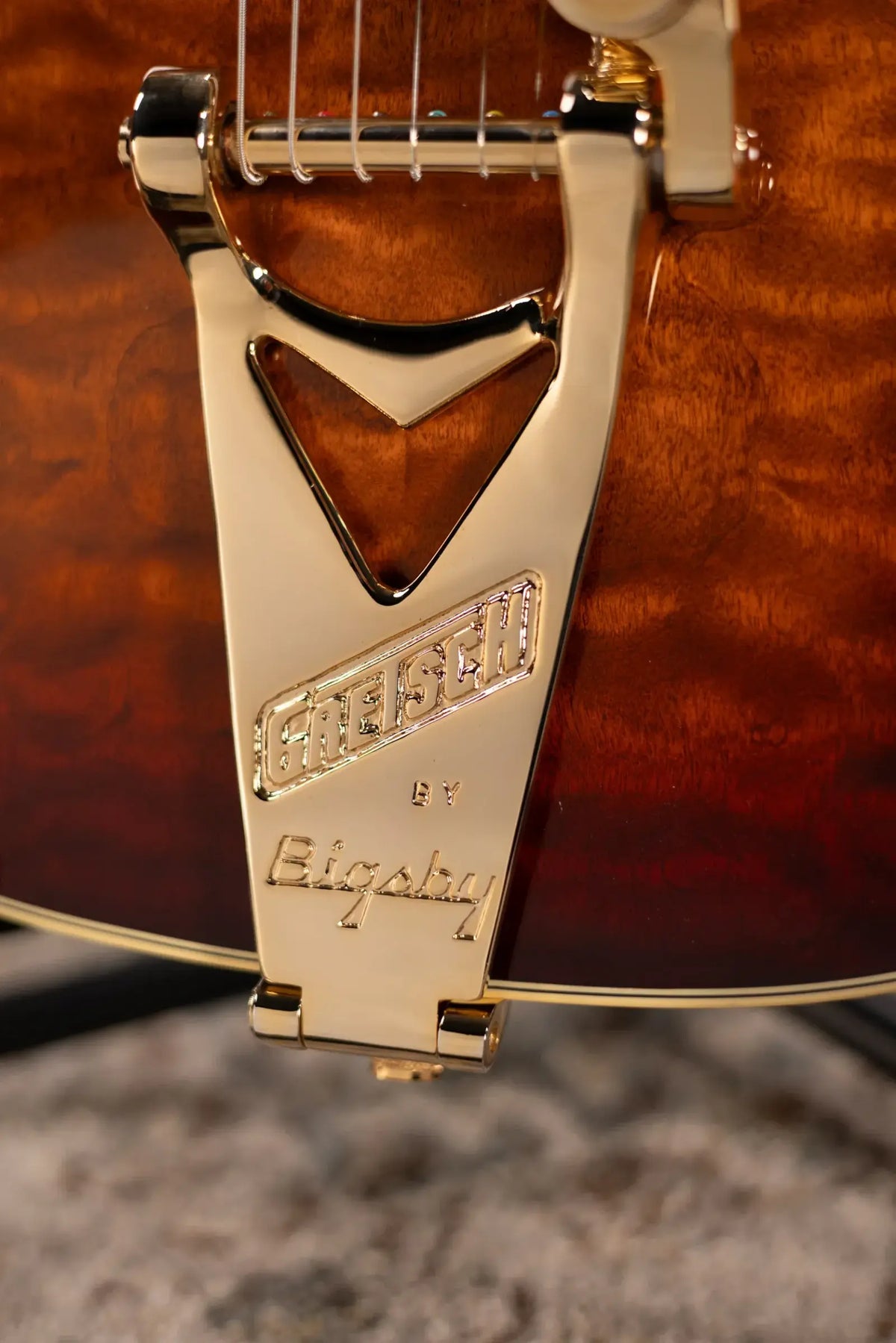 Gretsch G6136TGQM-59 Limited Edition Quilt Classic Falcon with Bigsby Hollow Body Electric Guitar - Forge Glow with Hardshell Case