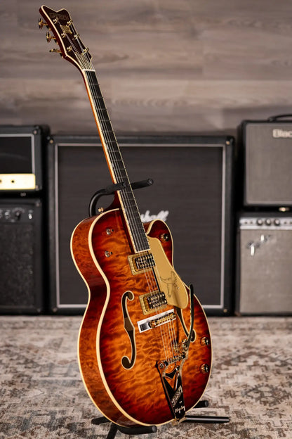 Gretsch G6136TGQM-59 Limited Edition Quilt Classic Falcon with Bigsby Hollow Body Electric Guitar - Forge Glow with Hardshell Case