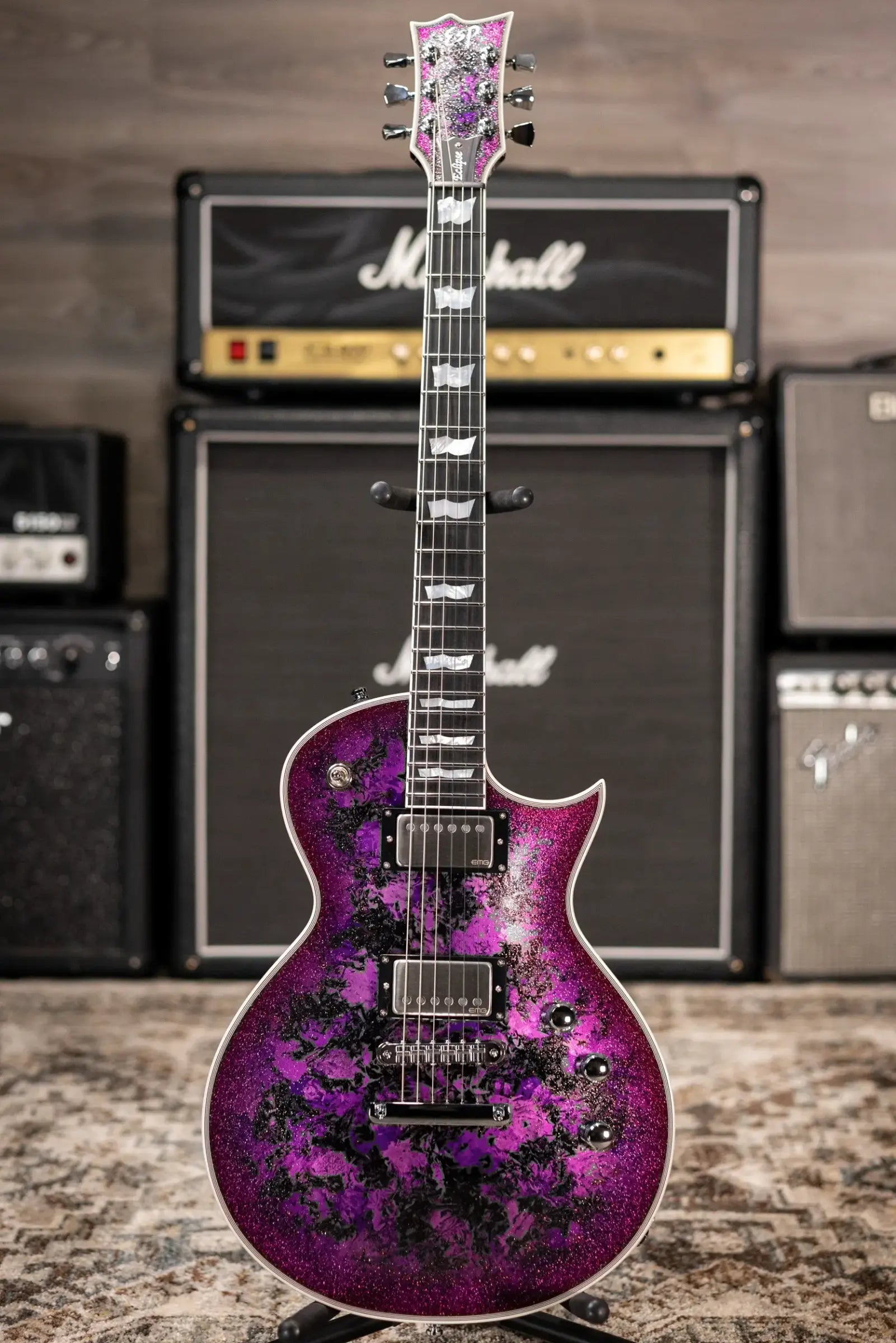 ESP Custom Shop Eclipse Electric Guitar - Purple Peel with Hardshell Case