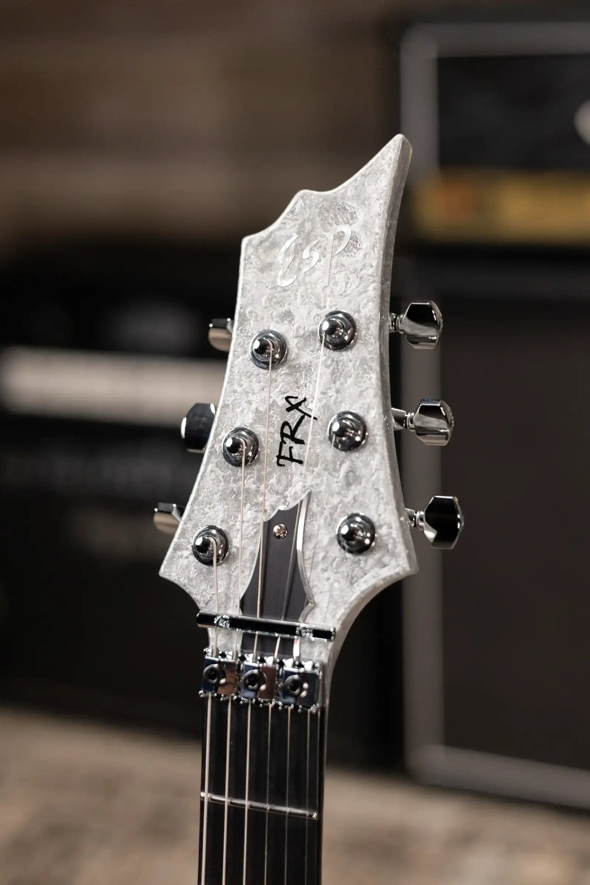 ESP Custom Shop FRX Electric Guitar - Liquid Metal Silver with Hardshell Case