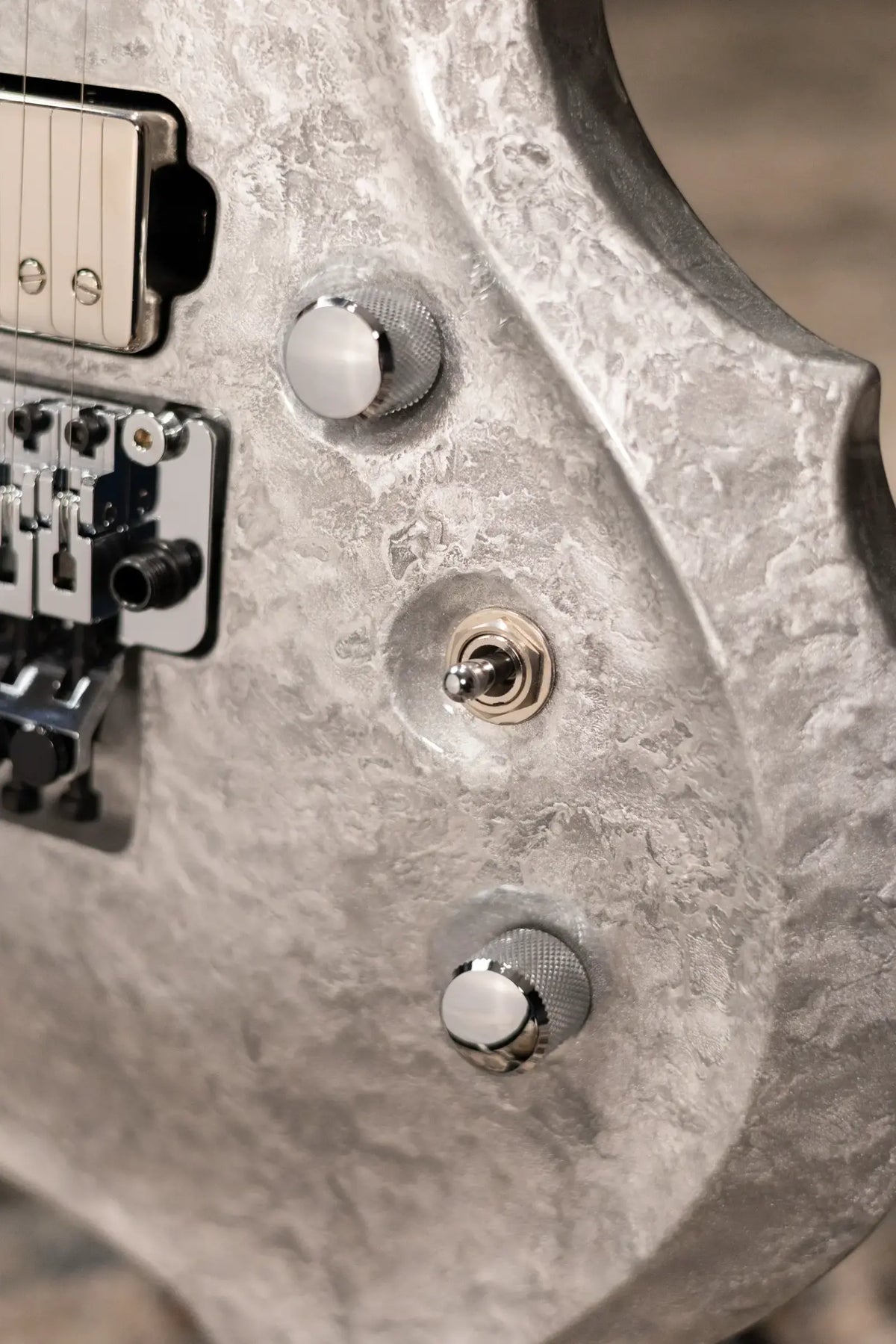 ESP Custom Shop FRX Electric Guitar - Liquid Metal Silver with Hardshell Case