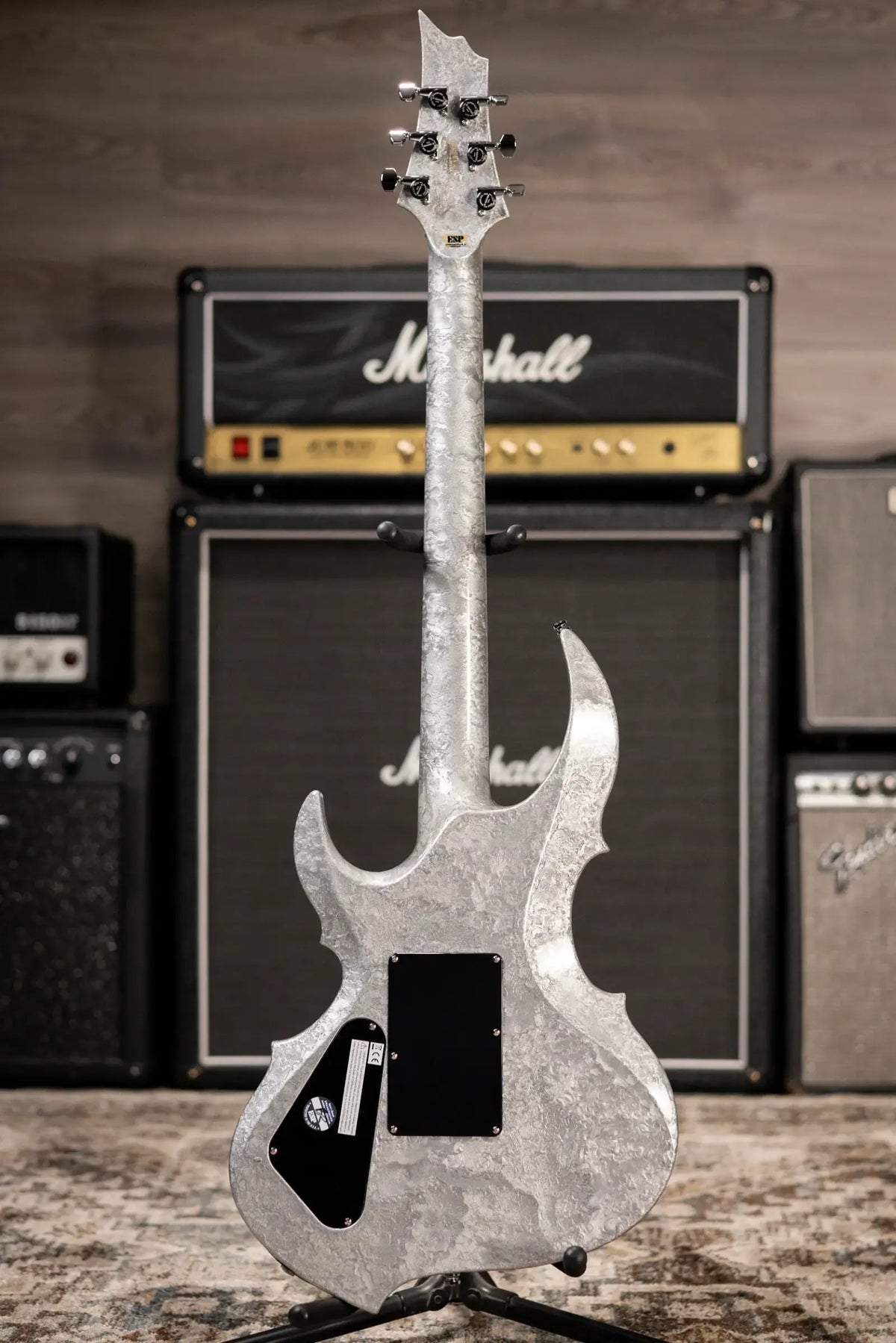 ESP Custom Shop FRX Electric Guitar - Liquid Metal Silver with Hardshell Case