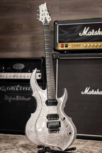 ESP Custom Shop FRX Electric Guitar - Liquid Metal Silver with Hardshell Case