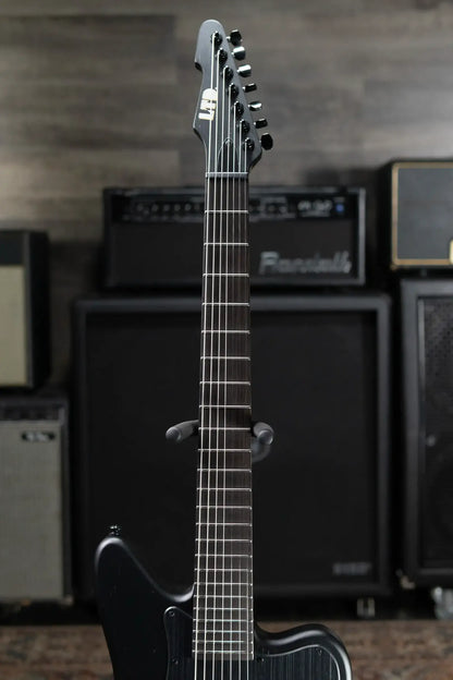 ESP LTD Alex Wade XJ Signature 7-String Baritone Electric Guitar - Black Satin with Hardshell Case