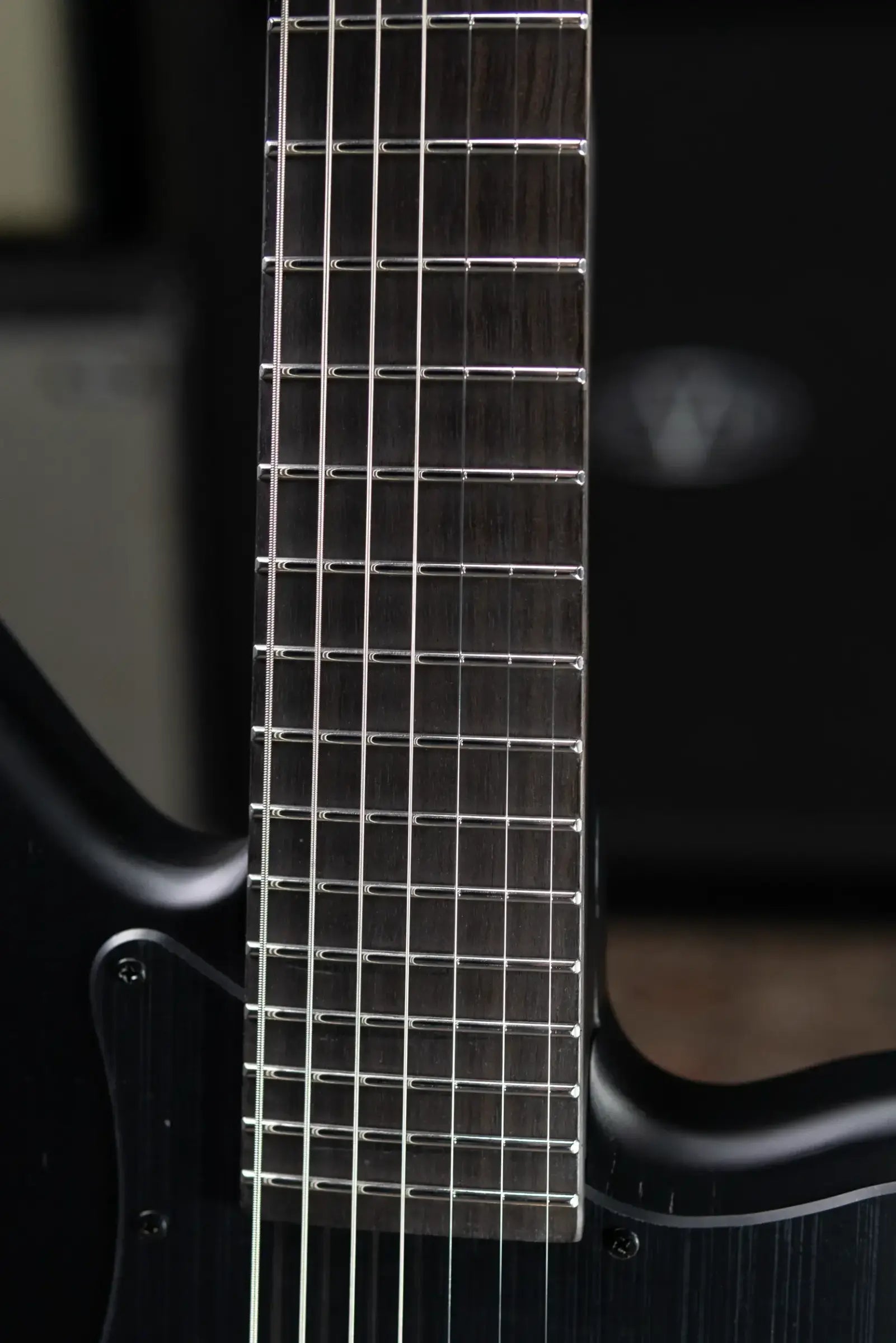 ESP LTD Alex Wade XJ Signature 7-String Baritone Electric Guitar - Black Satin with Hardshell Case