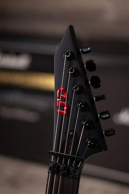 ESP LTD Black Metal Arrow Electric Guitar - Black Red Burst Satin